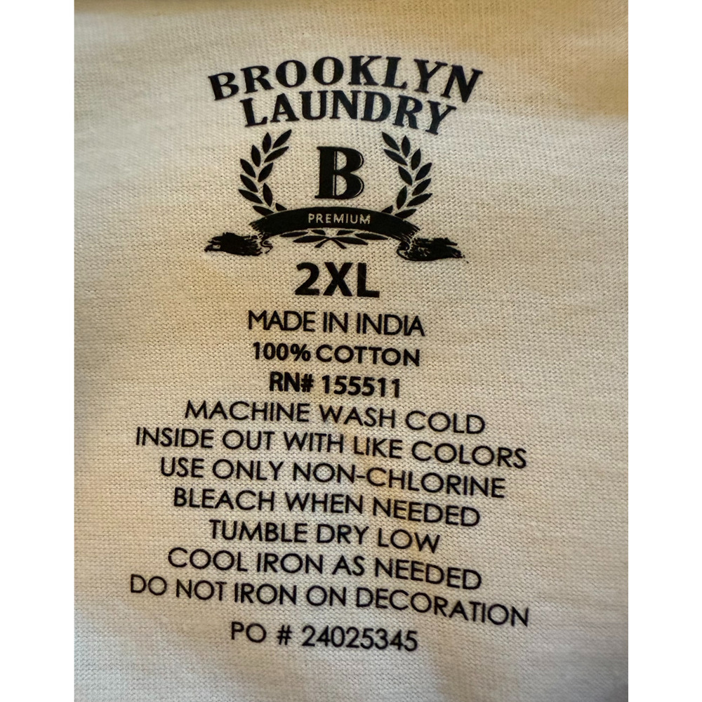 Brooklyn Laundry Shirt Mens Size 2XL Los Angeles Baseball White Navy Cotton NWT - Picture 3 of 10